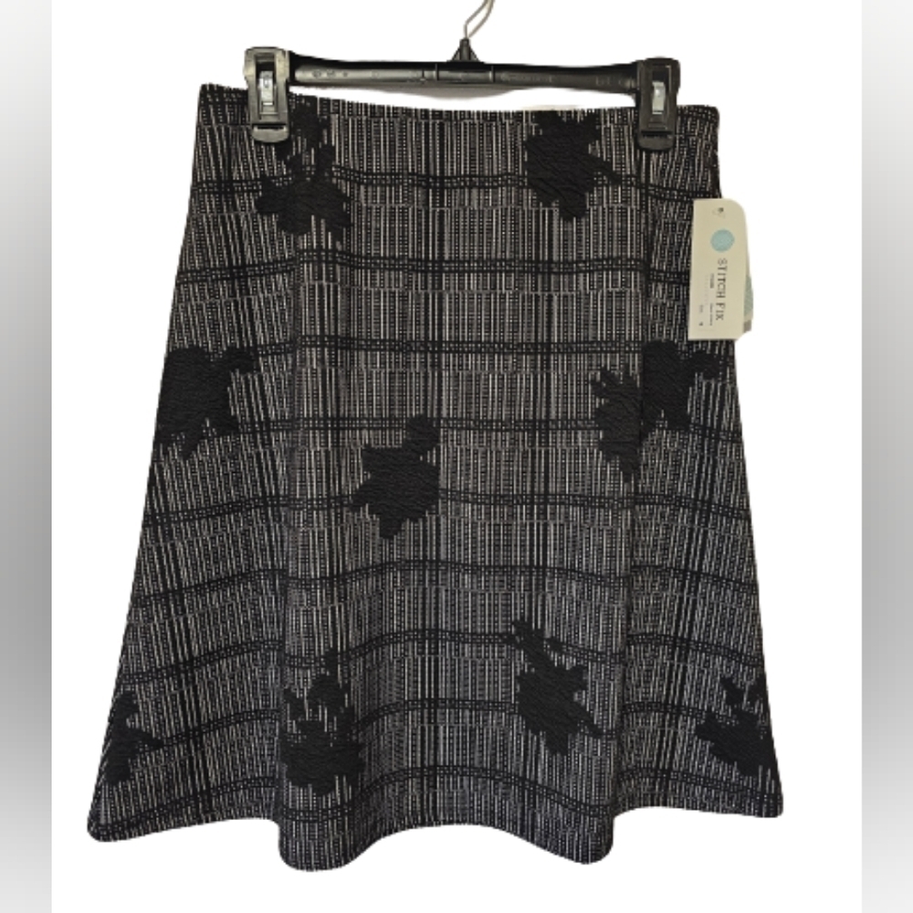 Margaret M A-Line Black and White Skirt Stitch Fix NWT Women's Size Medium - Picture 1 of 9